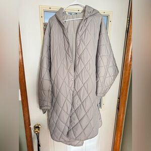 Zara Taupe Quilted Puffer Jacket